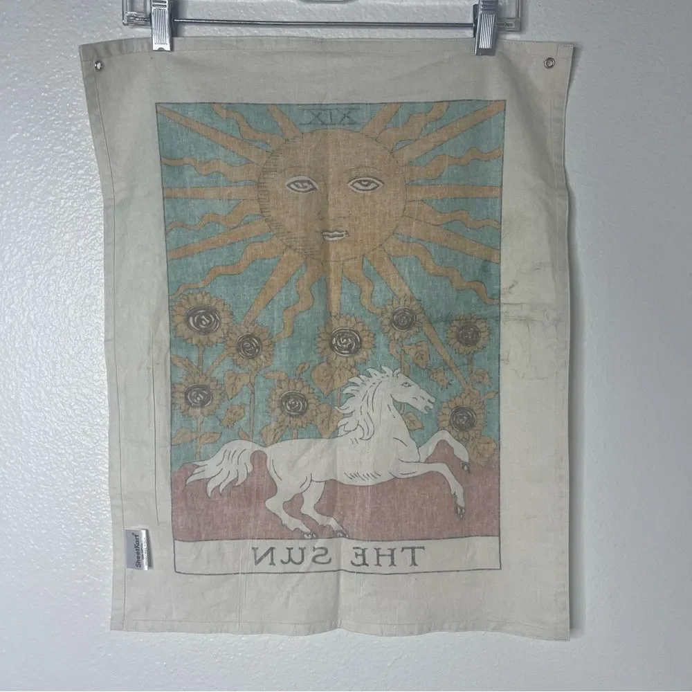 The Sun Astronomy Sign Flag With Hanging Holes Hippy Celestial Decor